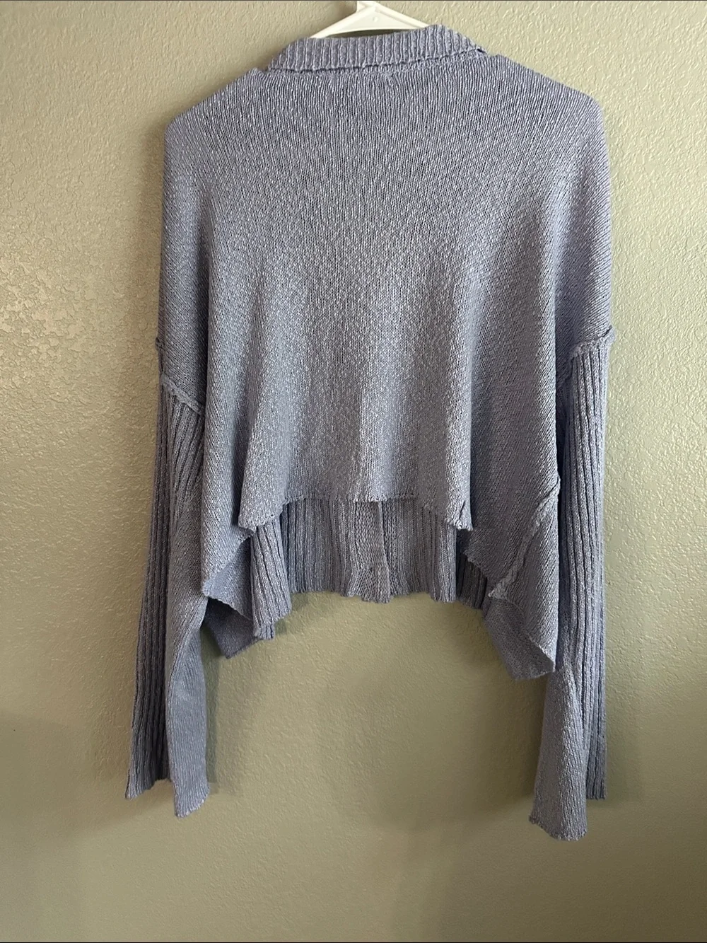 Pastel Lavender Ribbed Button-Front Cardigan - Picture 2 of 4